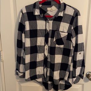 Navy and White Flannel